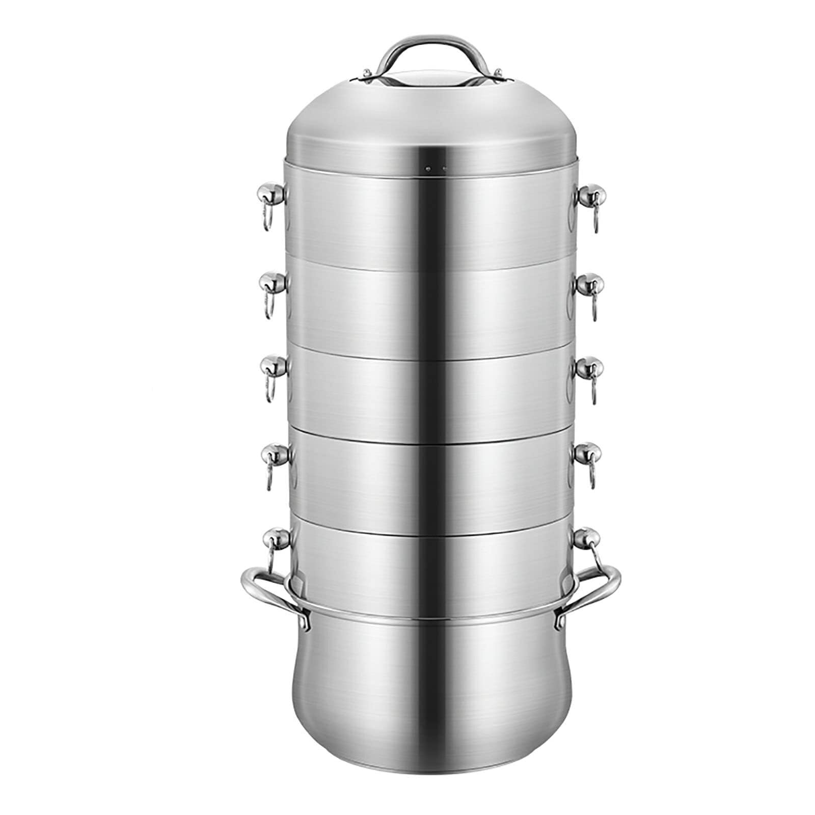 GTHTUHFD Stainless Steel Steamer Pot With Composite Bottom, Arched Glass Lid, For Steaming Rice And More,32Cm,32Cm (Size_Name 28Cm),size_name-28Cm