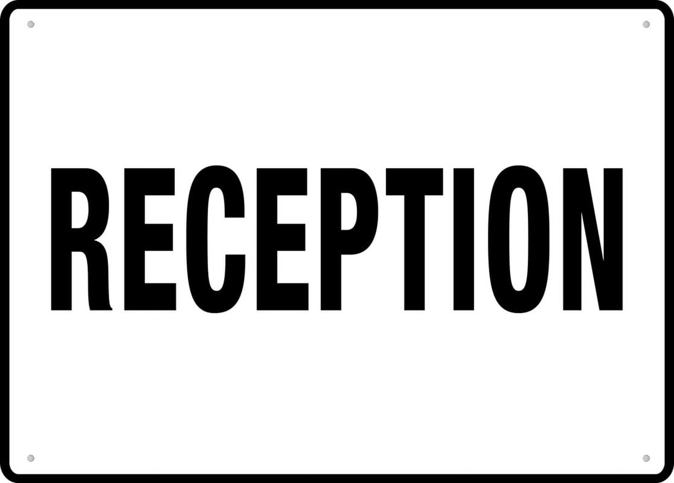 peiyeety Reception Metal Signs 12X8 Inch Rust Free Aluminum,Uv Ink Printing,Durable/Weatherproof Outdoor for Home