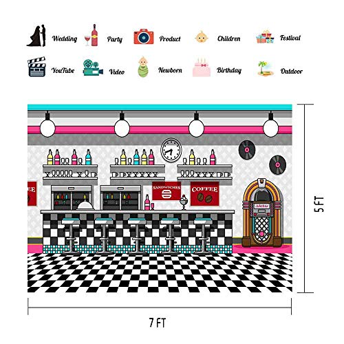 Fondo fotográfico Soda Shop 7x5ft MEETSIOY miniatura 6
