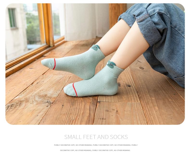 Image of Colourful Socks for Kids, Crew length, Soft Pure Cotton, Lightweight & Breathable, 1 to 9 Years, Pack of 5, Designer socks