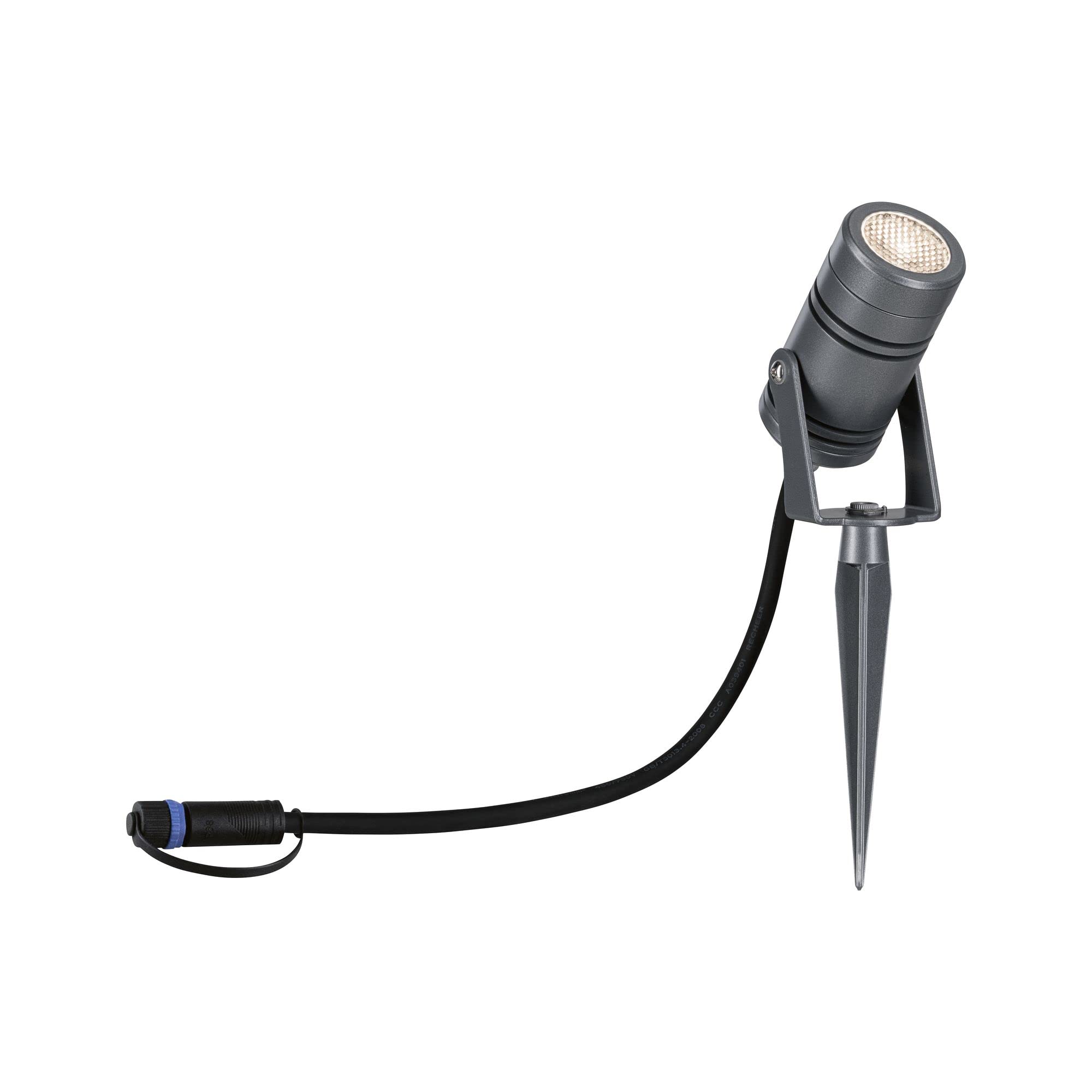 Paulmann 94367 Plug & Shine LED oświetlenie zewnętrzne reflektor ogrodowy Radon IP65 3000K 11W szary ściemnialny system oświetlenia ogrodowego aluminium