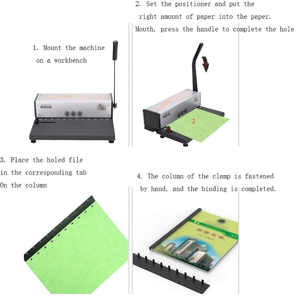 Accessori per Ufficio, rilegatrice Manuale a Spirale a 10 Fori, rilegatrice per Libri, punzonatrice, Strumento Desktop per Ufficio