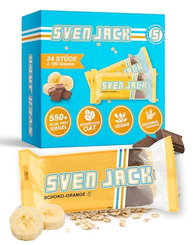 Sven Jack (Energy Cake) – Schoko-Banane 24x 125g (3kg) - Haferflocken Riegel mit langkettigen Kohlenhydraten, weniger Zucker & einzigartigem Geschmack – original Fitness Snack & Oat Meal Snack