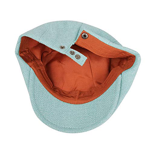 WITHMOONS Ivy Cap Straw Weave Linen-Like Cotton Cabbie Newsboy Hat MZ30038 (Sky)