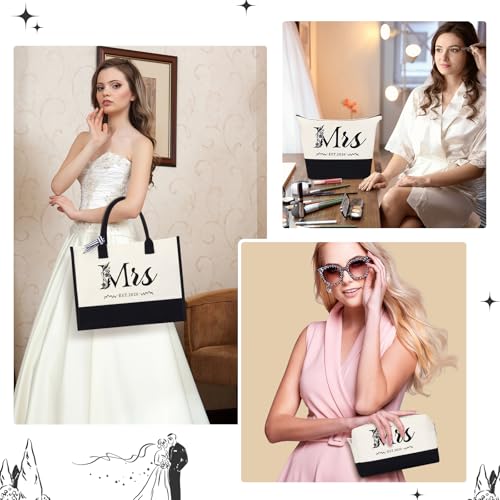 Set de 3 Bolsos Tote de Lona para Novia miniatura 2