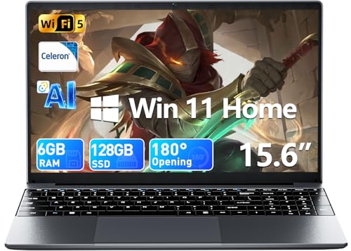 MELIUNA 15.6 Inch Laptop with Office 365, 6GB RAM 128GB SSD, Quad-Core Processor, Win 11 Home...