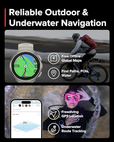 Image of SUUNTO Ocean Dive Computer, GPS Multisport Watch for Training, Underwater Route Tracking & Wireless Tank Pressure Monitor, AMOLED Touchscreen, Dualband GNSS, Offline Map, 26D Battery Life, Sand