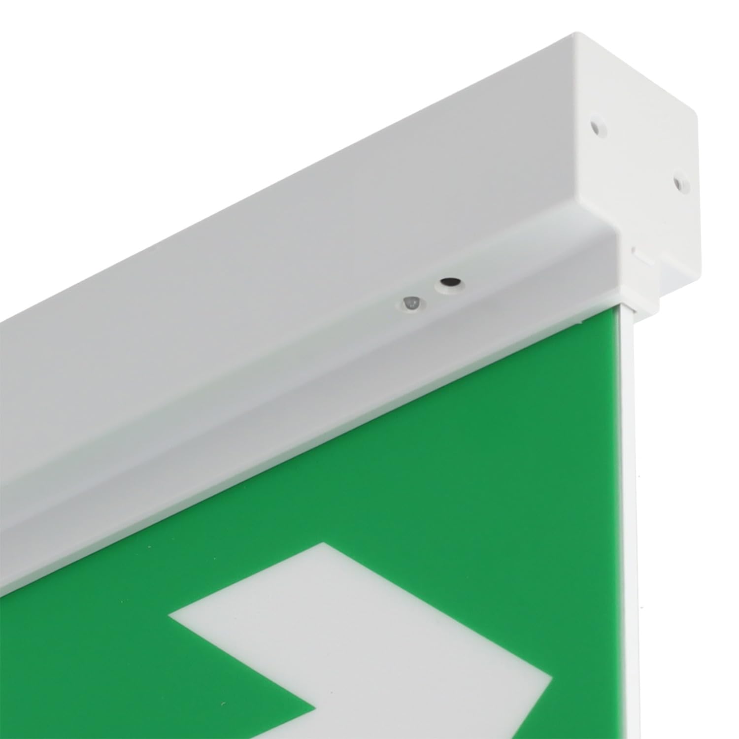 Luz de emergencia LED permanente de 3 W para montaje en superficie con señalización de doble cara y autotest | Greenice