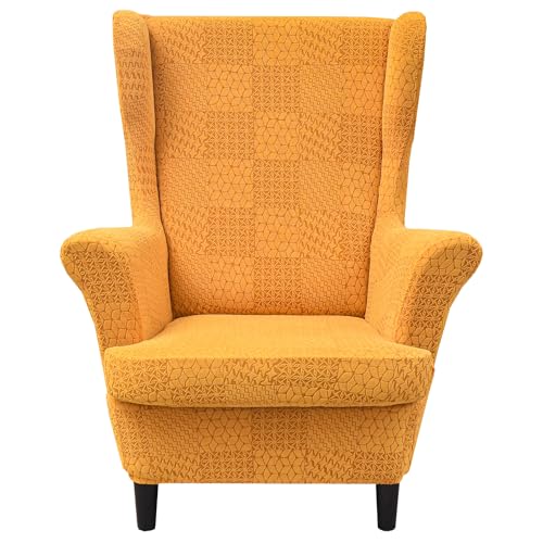 HZDHCLH Wingback Chair Slipcovers 2 Piece,Stretch Spandex Wingback Chair Covers for Living Room Armchair,Washalbe Sofa Slipovers
