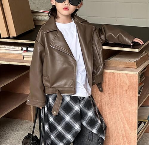 Betusline Boys Collar Motorcycle Faux Leather Jackets, 2-12 Years3