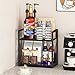 Giikin Countertop Organizer, 2 Tier Coffee Station Organizer for Desktop, Wood Counter Shelf Spice Rack for Kitchen (Black, M)