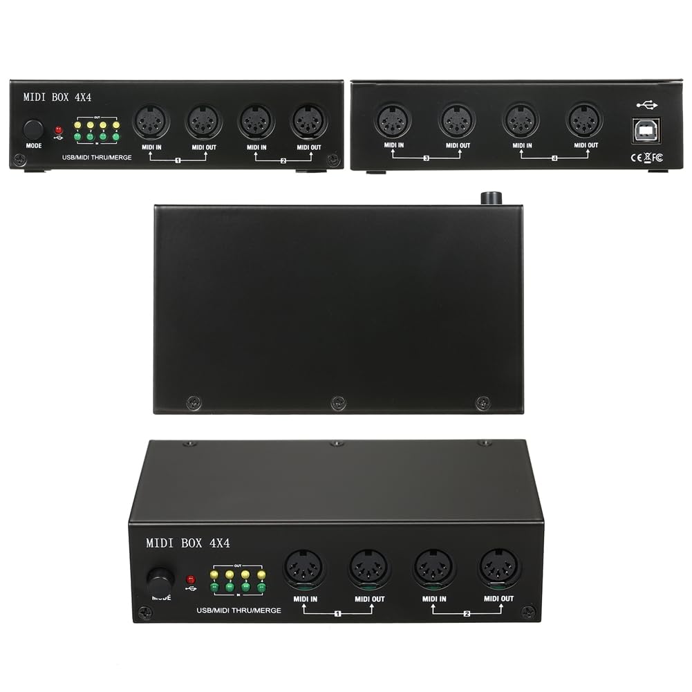 Interfaccia MIDI USB UM4x4 4 Ingressi/4 Uscite 64 Canali MIDI 4i/4o + Merge 2i4o MIDI Box