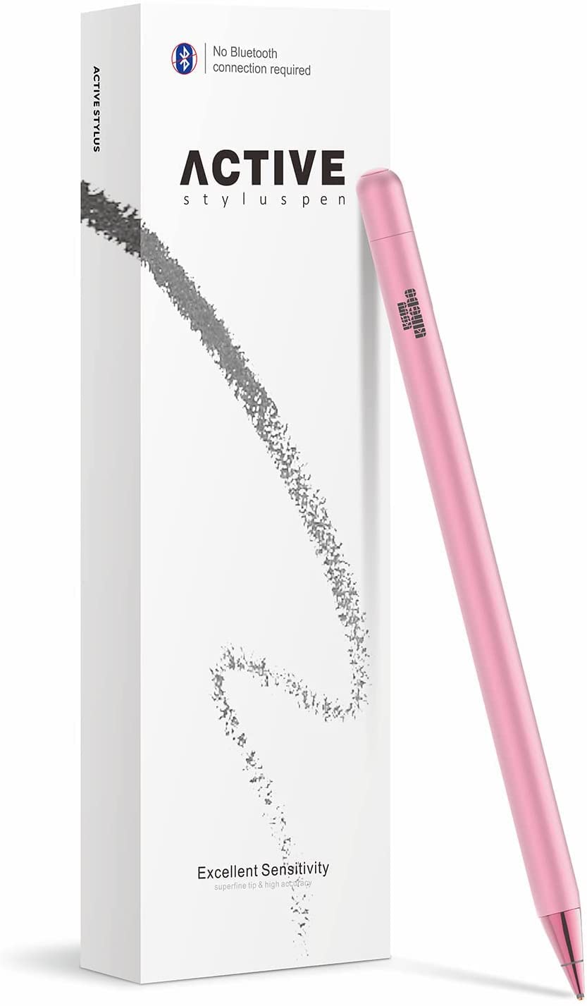 KSW KINGDO iPad Pen, Stylus for iPad/iPhone, Capacitive Rechargeable Pen with 1.4 mm Extremely Fine Tip for iPad Pro, iPhone 12, XS Max, 11(Rosa)