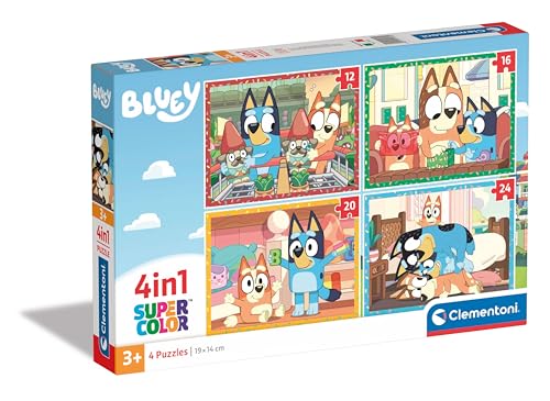Clementoni Bluey Puzzle 4 in 1 Puzzle für Kinder ab 3 Jahren Hergestellt in Italien Multicolor - 21530