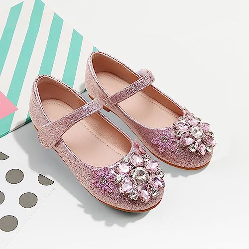 Girls' Sneakers Princess Shoes Crystal Comfortable Soft Soled Little Girls Flat Single Shoes Toddler Indoor Shoes2