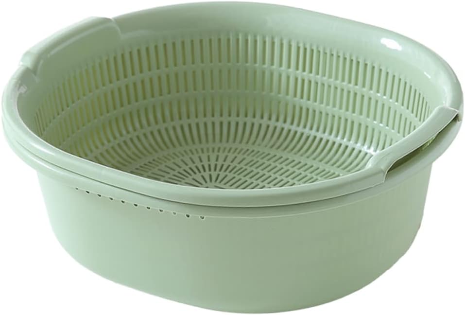 Double layered strainer basket，Food Strainer Washing Bowl and Strainer Kitchen Strainers Drain Basket Colander Filter Sink Draining Basket