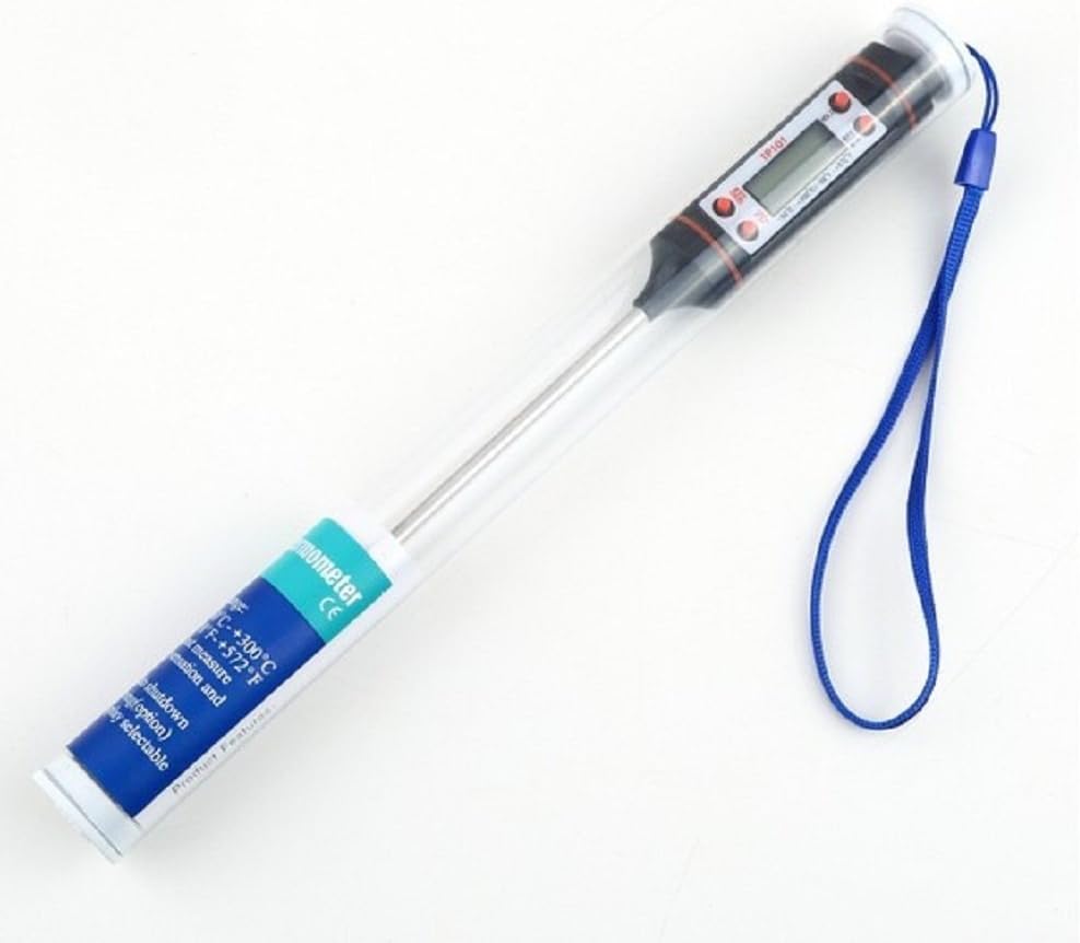 review Harlov Digital Meat Thermometer; Digital Food Probe Used for Meats, Milk-Wash, and Bath Water; Instant Read on LED Screen with Overall Length 9.5 Inches Elongated 6.5 Inch Probe (Black Handle)