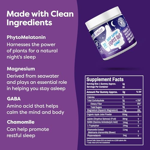 FlavCity Melatonin Sleep Gummies for Adults, Lights Out Gummy - Chewable Sleep Support Supplement with Plant-Based GABA, Magnesium & Chamomile for Deep & Restful Bedtime, 30-Day Supply - Image 5