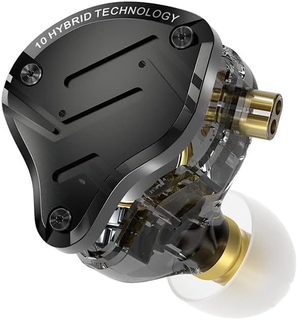 KZ ZS10 PRO X in Ear Monitor,4BA+1DD 5 Drivers IEM Earphones HiFi in Ear Headphones with Alloy Faceplace Detachable Cable for Gaming Audiophile Musician DJ Stage Earbuds (Matte Black,Without Mic)