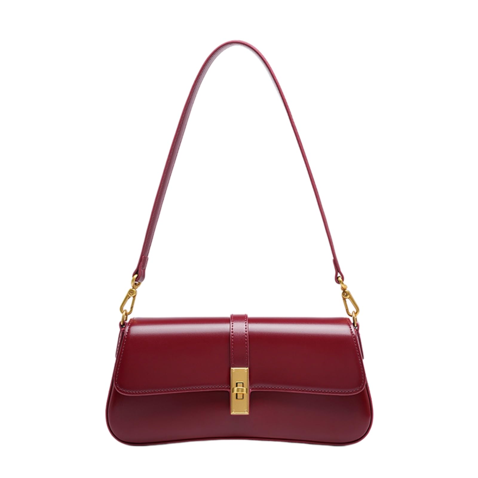 Borsa A Tracolla Curva Retro con Cinturina Rimovibile Chiusura Sicura della Fibbia in Metallo per Il Viaggio Quotidiano E L'uso Dell'ufficio Le Donne-burgundy-26 5 12