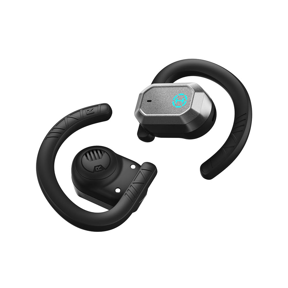 Edifier Hecate by AIR2 Open Ear Stereo Gaming Earbuds - Auriculares con micrófono Integrado con cancelación de Ruido y Efectos RGB, Color Negro