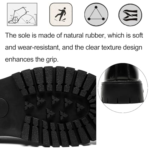 Men's Leather Platform Formal Derby Shoes Round Toe Lug Sole Lace Up Dress Shoes Casual Work Office Business Oxfords4