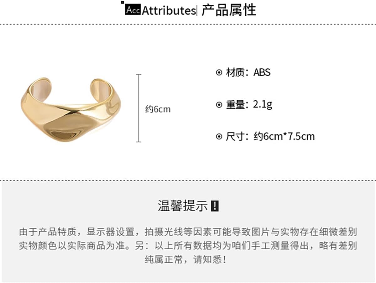 Chunky Gold Cuff Bangle Bracelets Polished Pleated Irregular Bracelet Geometric Opening Adjustable Bracelet Trendy Wide Stacking Bangle Fashion Jewelry Accessories for Women - Image 6