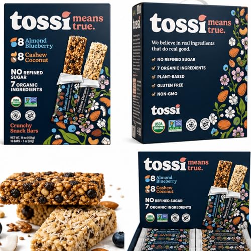 TOSI! Organic Snack Variety Pack, 1 oz Bars, 16-Pack (Pack of 2) – Gluten Free, Vegan, High Protein Nut Bars, Clean Ingredients, Non-GMO, OntheGoHealthy Snacks - image 5