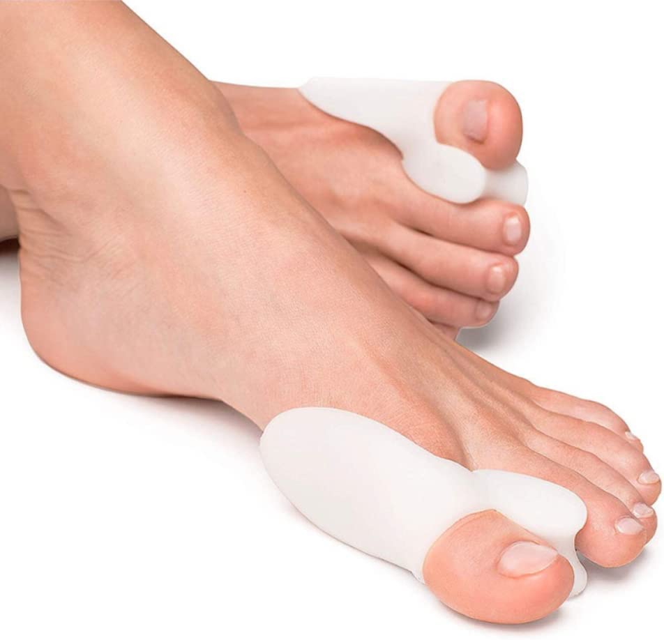 Gel Bunion Corrector Toe Separators, Correct Bunions, Pain Relief Toe Separator Hallux Valgus- Crooked Toes, Treatment Orthopedic Brace Pair (White, Set of 2)