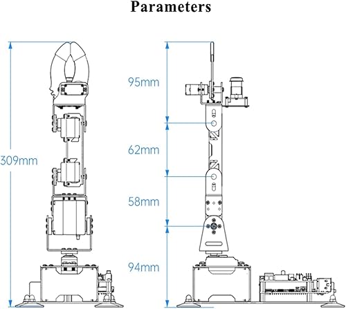 Miniatura 6 de Brazo mecánico robótico 4 DOF para Ras-pberry Pie, AI reconocimiento visual gráfico inteligente clasificación Python brazo robot programable