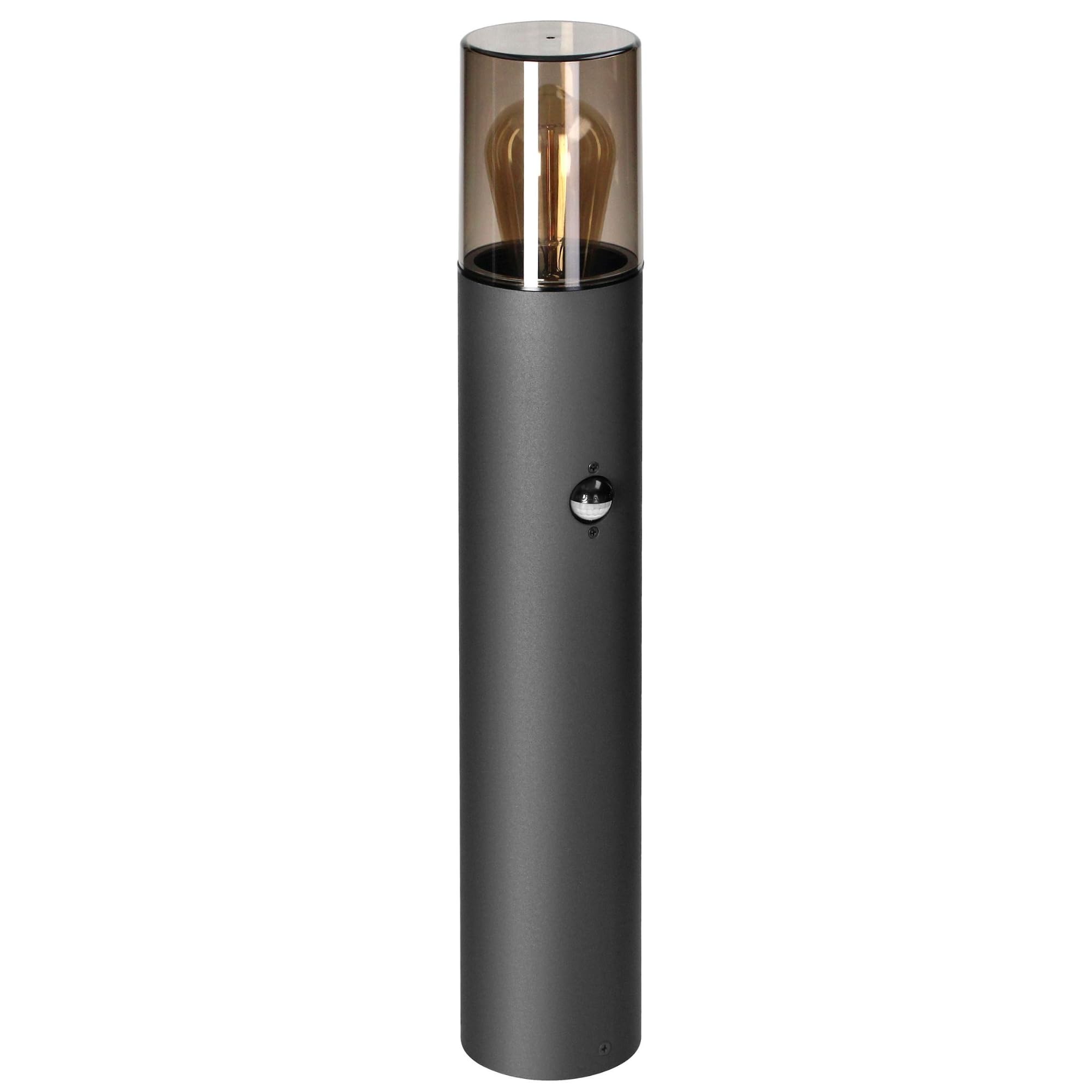Paletto Luce da Giardino Esterno per Sentieri e Vialetti IP54 Palo Lampada da Terra Esterno 50 cm Illuminazione Esterna Base E27 Lampadina non Inclusa (con sensore di movimento)