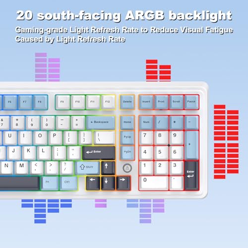 Image of Ajazz AK980MAX Wired Magnetic Axis Mechanical Keyboard, 98% Hot-Swappable Custom Keyboard with RGB Backlighting, Pre-Lubricated Switches, PBT Keycaps, Suitable for MAC /Win /Visa /PC
