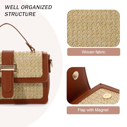 Fecialy Straw Purses for Women Straw Crossbody Bags Beach Handbag Summer Raffia Purses Woven Shoulder Clutch Bag4