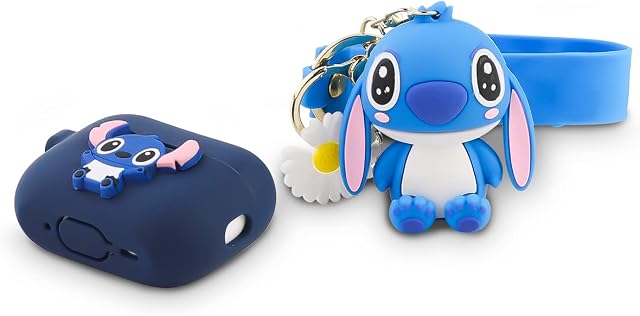 Derhom Airpods Pro 2 Case Funny Cute Cover Compatible for Apple Airpods Pro and Pro 2[Cartoon with Doll Series] (Stitch)