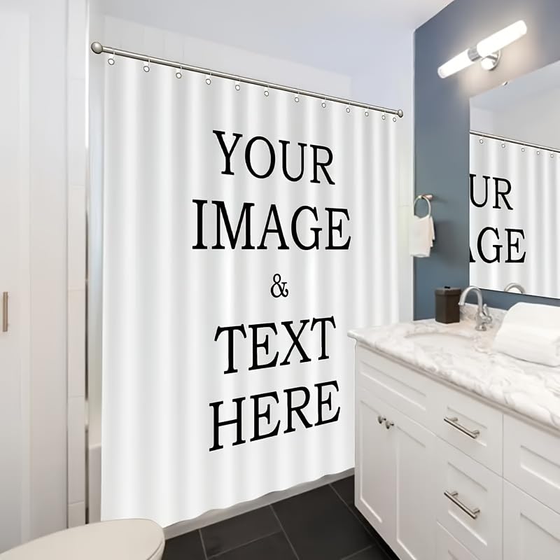 Rideau de douche personnalisable en sergé de polyester 145x200cm