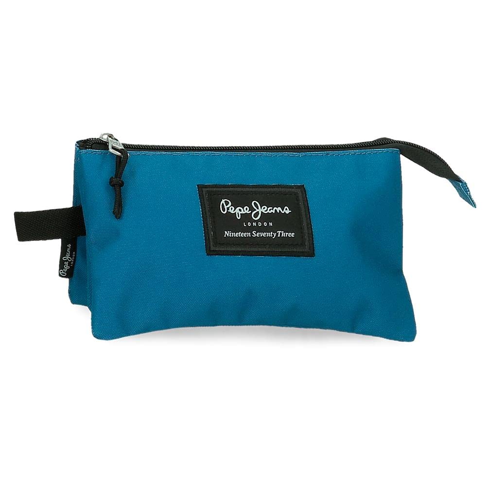 Pepe Jeans Aris Triple Case Blue 22x12x5 cm Polyester, Blue, Triple Case