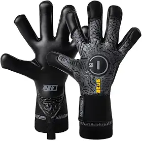 Luvas de Goleiro Zeus N1, Pretas, Trava de Pulso