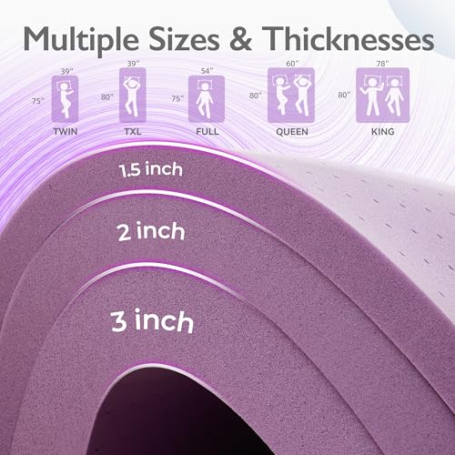 Image of BDEUS 1.5 inch Queen Size Mattress Topper, Cooling Gel Memory Foam Bed Topper for Pressure Relief and Back Pain, CertiPUR-US Certified