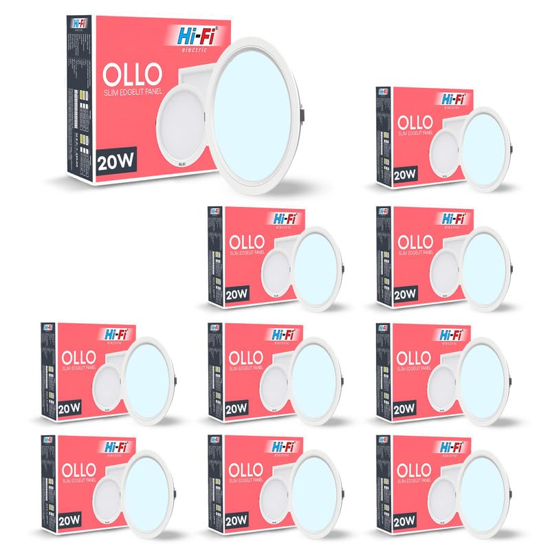 Image of Hi-Fi OLLO 20 watt Downlight for Junction Box | Cool Day White (6500K) |68 mm Cutout| Inbuld Driver| Round Ied Light for Ceiling Pack of 10
