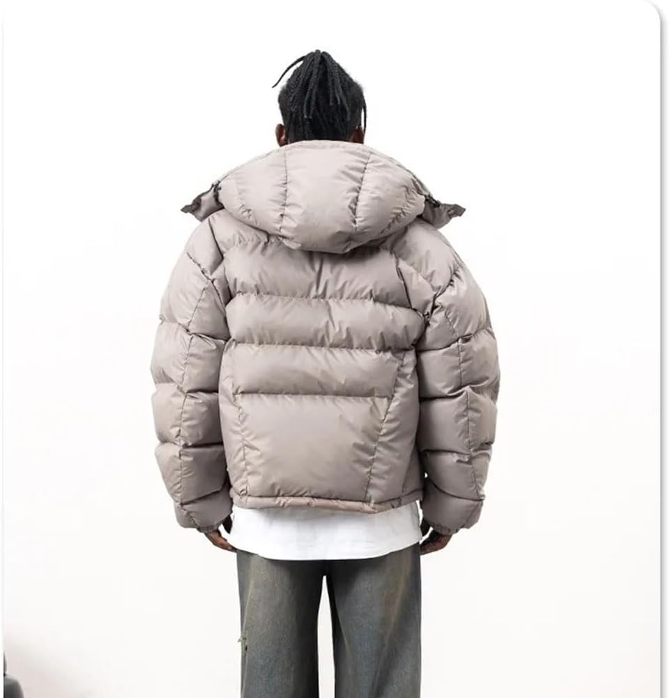 Neutral Casual Loose Warm Thick Down Jacket Hoodie Neck Winter
