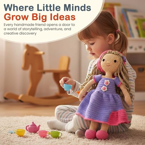 Image of Happy Thread Handmade Crochet Doll - Katherine | Amigurumi Toys for Girls & Boys | Soft Doll for Kids | Ideal Crochet Soft Toys for Gifting & Nursery Decor, Eco-Friendly, BIS Certified (100% Cotton)