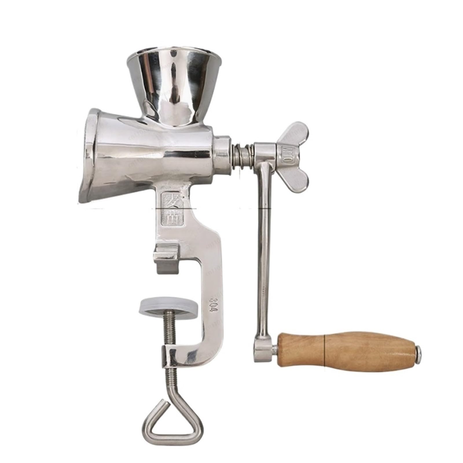 AMZBNEIDI Stainless Steel Hand Meat Grinder for Home Use, Manual Grain Seed Nut Grinder Hand Crank for Corn, Wheat, Herbs, Spices Multiple Sizes(M)