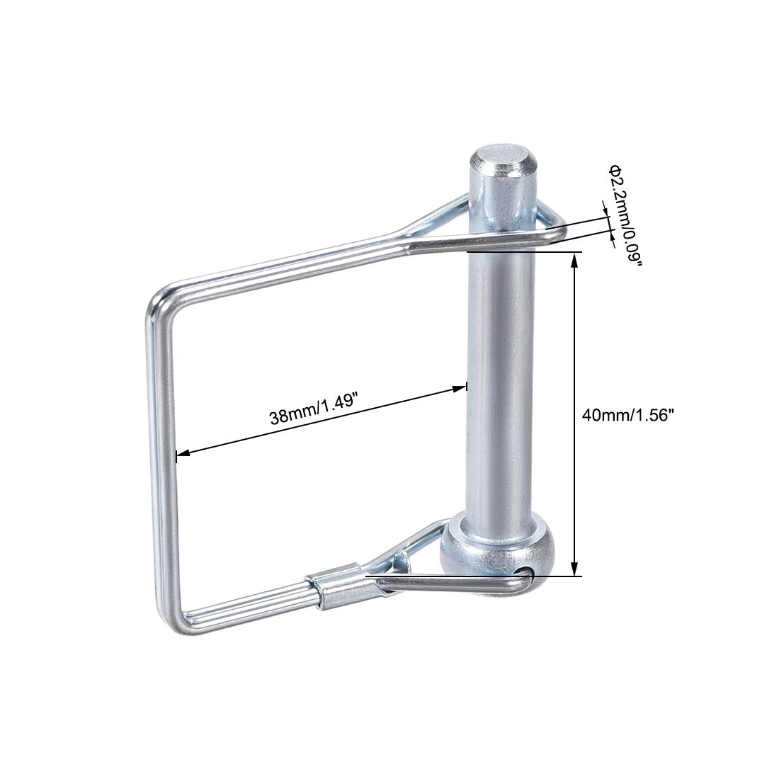 sourcing map Bloqueo Eje Pasador - 8mm x 50mm Acoplador Pasador para Granja Remolques Vagones Césped Jardín Cuadrados 5Pcs