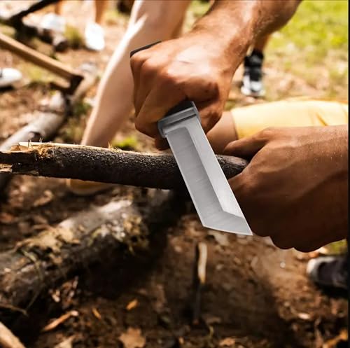 Image of Wizbiz Professional Kiridashi Knife | Japanese Style Utility & Meat Cutting Knife | High Carbon Steel Blade | Full Tang | Ebony Wood Handle | with Sheath