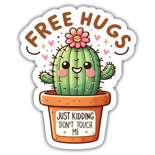 TAYTA Cactus Waterproof Vinyl Decal Sticker for Laptop Water Bottle, 4"