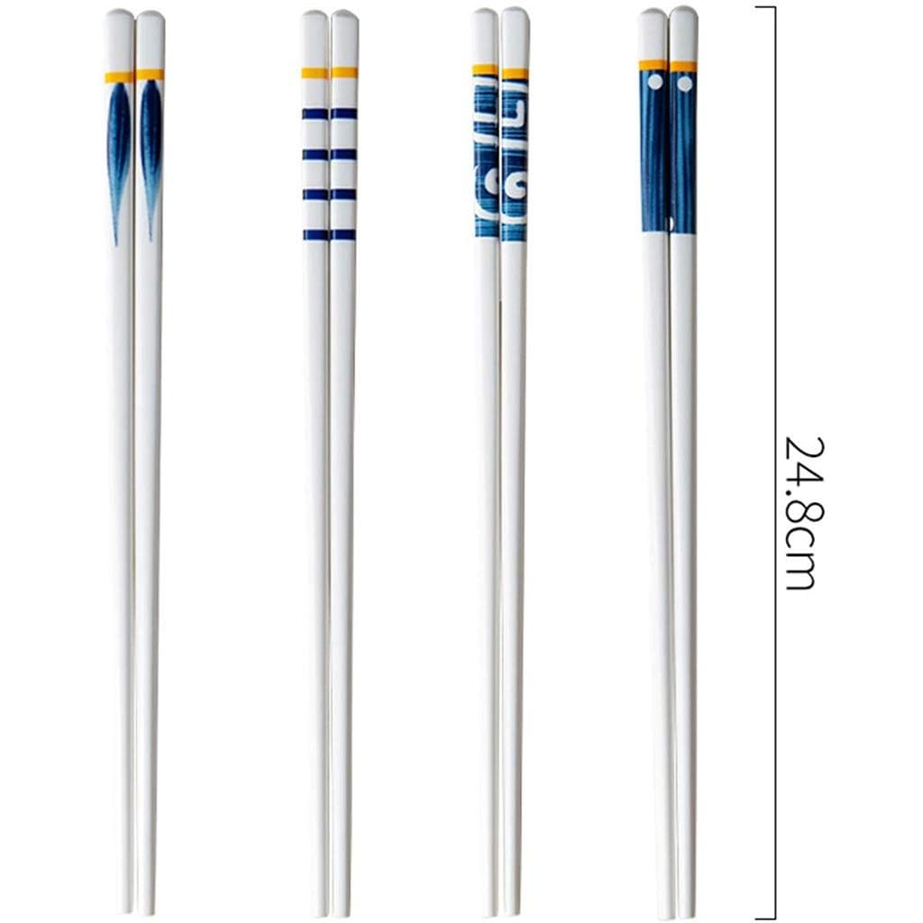 Baguettes lavables au Lave-Vaisselle, Lot de 5 Paires de Baguettes réutilisables en céramique, Coffret Cadeau de Baguettes en Porcelaine Japonaise(3)