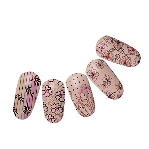 Leaves Nail Templates Nails Art Stamp Stamping Painting Stencil Manicure Plates Rose Flowers Geometric Stipes Line Diy Crafts #TOP3