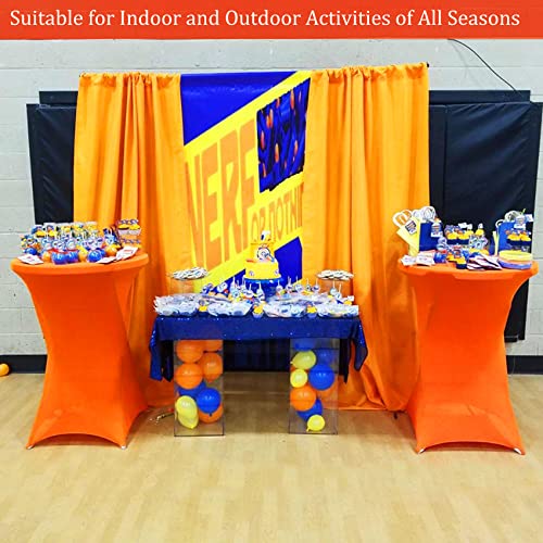Image of 4 Pack Spandex Stretch Table Cover - 32x43 Inch Square Corners, Fitted High Top Tablecloth for Cocktail, Round, Bar, Weddings, Birthday, Banquet, Outdoor Party (Orange)