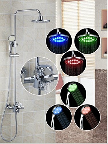 Mélangeur de salle de bain douche Gowe en ABS Grade A et ciel de pluie LED