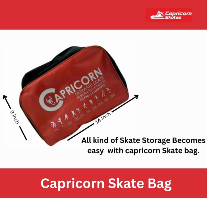Capricorn Red Skate Bag with Adjustable Strap – 14" x 9" Durable Skate Storage for Easy Transport. 1